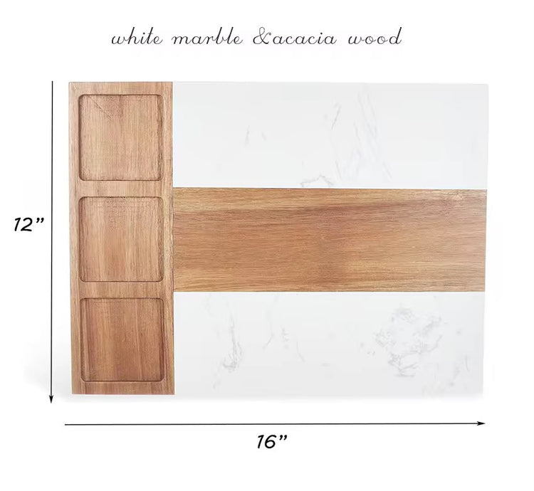 11 Piece Marble and Acacia wood Charcuterie serving boards
Comes in a gift box