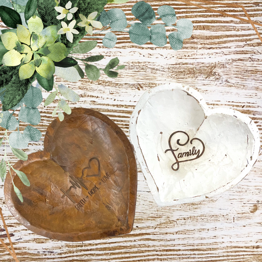 Engraved Heart Dough Bowl