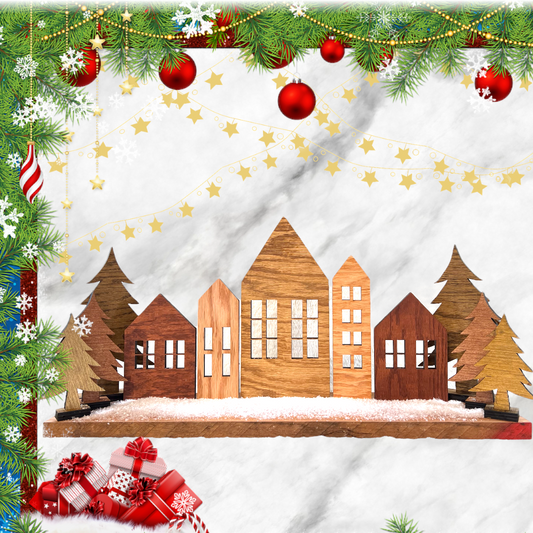 Christmas Village Mantel set